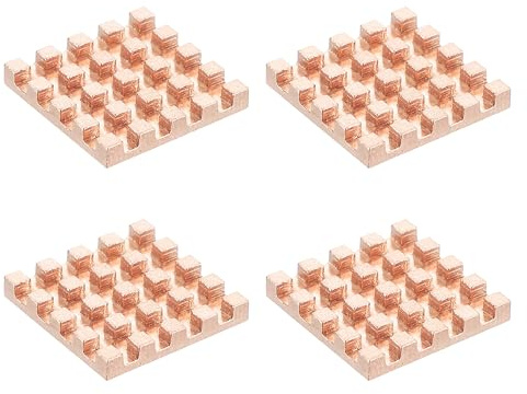 PATIKIL 4 Pezzi Dissipatore Di Calore In Rame 14x14x2mm Per Computer | Chip CPU Power Transistor FET IC Power Amplifier, Dissipatore Di Calore Radiatore, A Scheda Singola