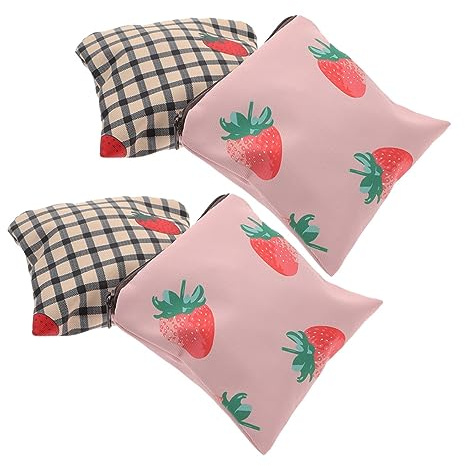 WOFASHPURET 4Pcs Cute Waterproof Period Bag Set for Girls Adorable Sanitary Napkin Organizer with Zipper Practical Tampon Storage Pouch for School and Travel