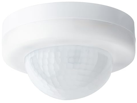SEBSON PIR Sensor Surface-mounted Indoor, Infrared Motion Detector LED suitable, Programmable, Ceiling mounting, Motion Sensor Range 20m/360°, 3-wire