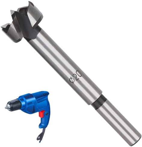LNJBABAO 20mm Forstner Drill Bit Forstner Bit Wood Drill Bits for Holes Hinge Cutter for Woodworking (Ø6mm, length 95mm, Round Shank) (20mm)