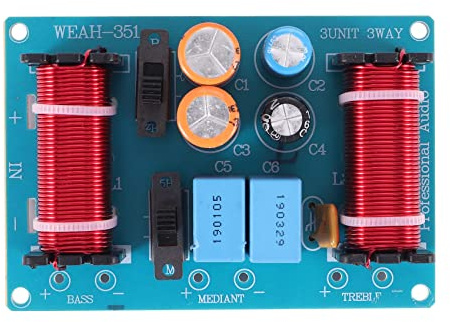 yomoe 150W Haut-Parleur aigus Alto Basse diviseur de fréquence Audio Filtre croisé à 3 Voies pour Haut-parleurs de bibliothèque 4-11 Pouces