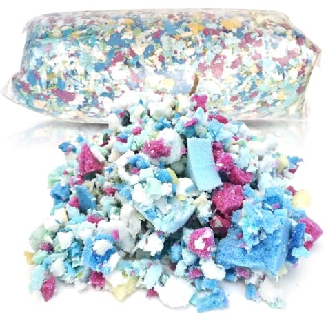 RANJIMA Memory Foam-Füllung für Sitzsäcke, Schaumstofffüllung Schaumstoff Flocken für Bean Bags Kissenfüllung Teddyfüllung Sitzsackfüller Kissen Stuhl Hundebett Schaumstoffflocken Nachfüllung 2,3kg