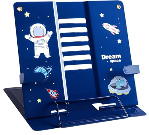 Mecmbj Atril para Libros Metal, Soporte Libros, con 6 Alturas Ajustables