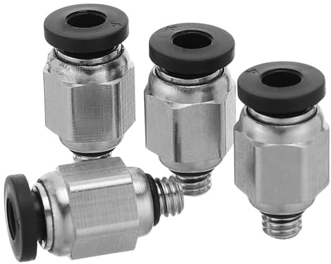 DECOMELODY 4pcs Push to Connect Copper Pipe Pneumatic Quick Connectors Straight Thread Air Hose Fittings for Compressor and Tool Nickel Plated Quick Release Connectors