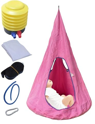 Chaise Suspendue – Hamac Pod Enfant avec Coussin | Charge 150kg Suspension Ajustable Intérieur & Extérieur | Tente Nid en Tissu Oxford pour Chambre, Jardin & Aire De Jeu