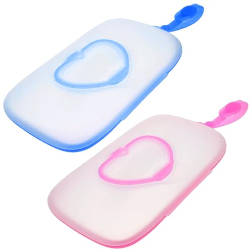2 st våtservetter dispenser låda, vattentät påfyllningsbar plast baby våtservetter dispenser med tätningslock, bärbar behållare låda med handtag för resor.