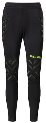 KELME Kid's Goalkeeper Pants - Padded Goalie Leggings, Boys/Girls, Size 8, Black/Green