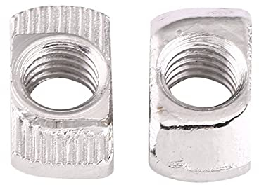 50pcs T-Slot Hammer Head Nut M4, M5, M6, M8 Zinc Plated Silver Carbon Steel Fastener Aluminum Figure Extrusion Slot European Standard EU40-M6×19.5×8
