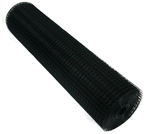 Voliera filo nero altezza 100 cm 4 angoli in acciaio ZINCATA Griglia Rete Metallica (25 m, 25 X 25 mm, 1,20 mm di spessore)