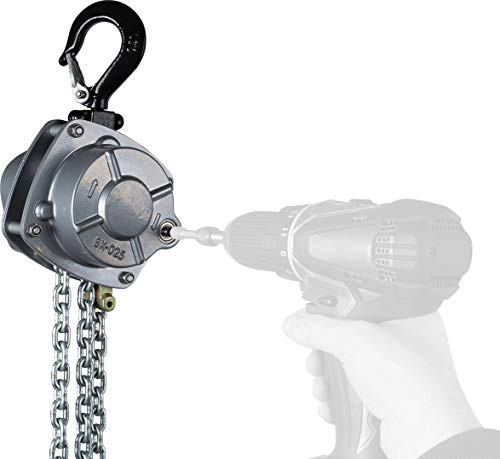 PLANETA PREMIUM PRO E Flaschenzug, Tragfähigkeit 500 kg, Hub 3 m, Antrieb durch Akkuschrauber, Industriequalität