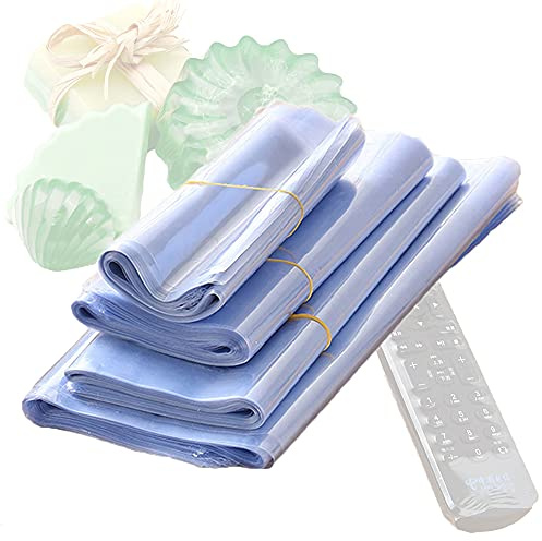 Schrumpffolie, 400 Stück, transparent, Schrumpffolie, Heißsiegel, Geschenkverpackung, Folie, transparente Versiegelungsfolie für Seifen, Badekugeln und Bastelarbeiten