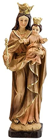 JSA Figura Virgen Maria AUXILIADORA Efecto Madera Vieja (30_cm)