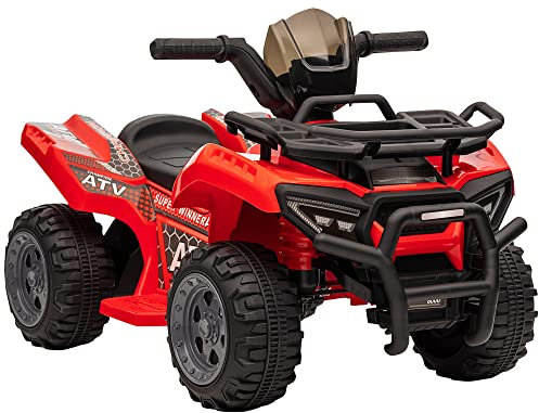 HOMCOM 6V Kids Electric Ride on Car Toddlers Quad Bike All Terrain Vehicle Toy With Music for 18-36 months Red