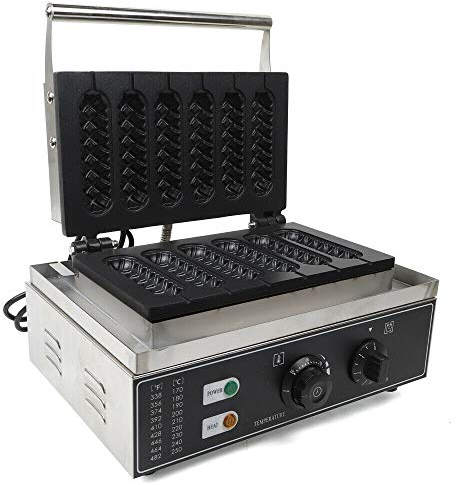 Gaufrier professionnel en acier inoxydable avec revêtement anti-adhésif et minuterie 1500 W