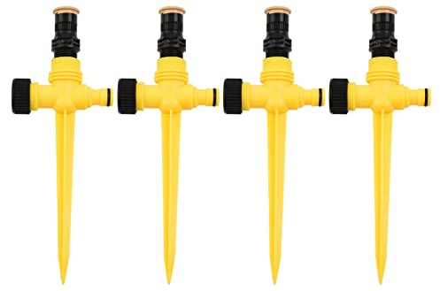 Lot de 4 arroseurs de pelouse de Jardin, Rotation à pour 360 °, système d'irrigation Automatique pour Jardin, pelouses, pelouses