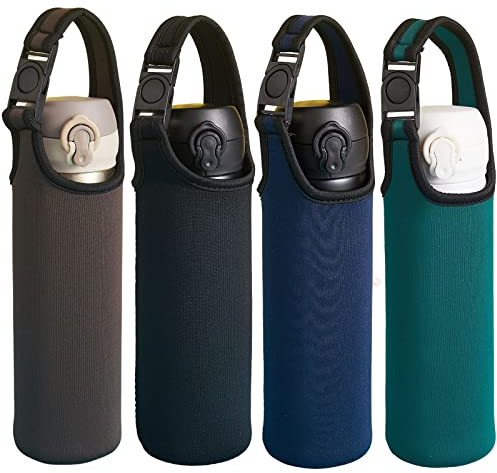 Hoshisea 4 Pieza Funda Térmica de Neopreno, Agua Botella Manga, Estuche para Botellas de Neopreno, para el Trabajo, el Gimnasio, los Viajes