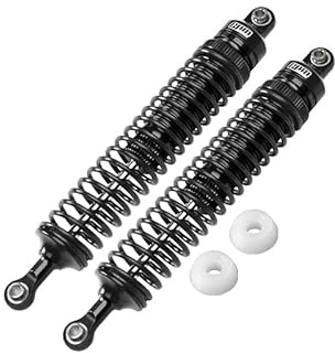GPM Upgrades Aluminum 6061-T6 Rear Adjustable Spring Dampers for 1/10 4Wd Hammer Rey U4 Rock Racer（LOS03030） RC Car (Black)