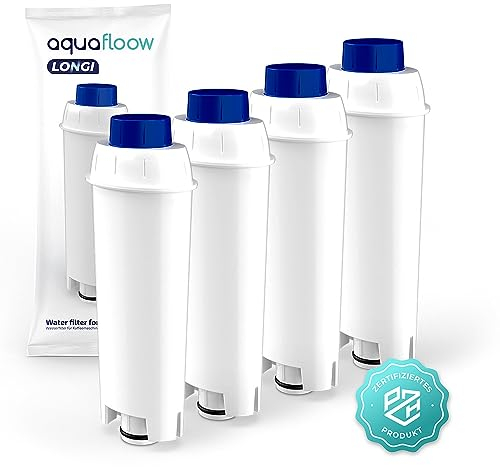 Aquafloow LONGI 4x Filtro Acqua per Macchine da Caffè Delonghi Ricambio per DeLonghi DLSC002, SER3017 e 5513292811 Compatibile con le Serie ECAM, ESAM ETAM | Cura e Protezione per le Macchine da Caffè