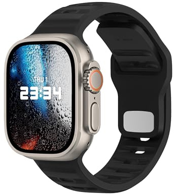 DONEGANI UC1 pour Bracelet Apple Watch Se Ultra 2 40mm 44mm 46mm 42mm 45mm 41mm 38mm 49mm Serie 10 9 8 7 6 5 4 3 Femme Homme Sport Band Noir
