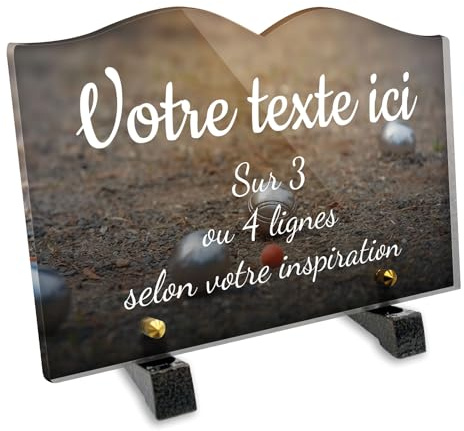 Personalisierbares Buch aus Plexiglas, Motiv Petanque-Kugel 02, verschiedene Größen, Stärke 6 mm, personalisierbar, 22 x 15 cm