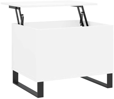 vidaXL Mesa de Centro Madera contrachapada Blanco 60x44,5x45 cm