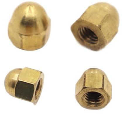 M3 M4 M5 M6 M8 M10 M12 M14 M16 Messing-Hutmuttern mit Hutkappe, Messingkappen-Typ, Kupfer-Mutterabdeckung, Halbkreis-Hutmuttern (Size : M10 2pcs)