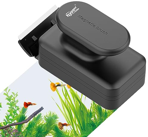 hygger Aquarium Magnetic Glass Clean Tool, Algae Scraper for 0.6 Inch Thick Fish Tank Floating Scrubber Brush with Two Detachable Blades