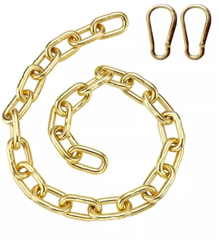 Absperrkette absperrkordel Goldene Hängekette Mit 2 Karabinerhaken, Sicherheitskettenabsperrung Aus Edelstahl Für Die Kontrolle Von Menschenmengen, Einfahrten, Schwimmbädern Und Baustellen (Color : L