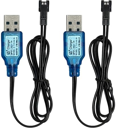 3,7V USB-Ladekabel mit SM-2P-Stecker, 3.7V Battery Charger USB Universal RC Batterieladegerät für RC-Drohne, Elektrisches Spielzeug,Spielzeug Auto,und Andere Ferngesteuerte Spielzeuge - 2 Stück