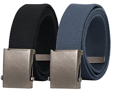 JasGood Canvas Web Gürtel für Herren Verstellbarer Stoff Militärgürtel mit Metallschnalle, 3,8cm Breite