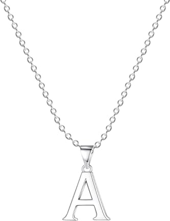 Symretie Damen Halskette mit Buchstaben Anhänger Silber Initialien Kette Edelstahl Buchstabenketten Personalisiere Silber Y Kette für Frauen Mädche
