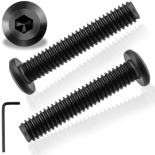 20 Stück M6X40mm Flachkopfschrauben Innensechskant Edelstahl A2 V2A Schwarzes M6 Schrauben Flachkopf Vollgewinde Edelstahlschrauben mit Innensechskantschlussel für Haushaltsgeräte Industriemaschinen