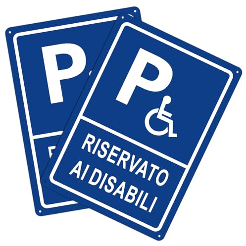 2pz Cartello di parcheggio per disabili punte del contrassegno di parcheggio disabili contrassegno di spazio di parcheggio disabili (Blu - Parcheggio per disabili, 25*35cm)