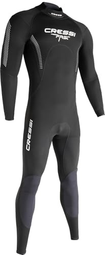 CRESSI Fast Man Monopiece Wetsuit Black/Grey 1mm M - Muta Monopezzo in Neoprene Bifoderato 1mm High Stretch, Ideale per Immersioni e Snorkeling in Acque Temperate, Man Nero/Grigio, M