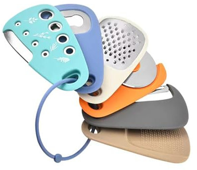 Guangcailun Coupe-Pizza Multifonctionnel en Acier Inoxydable Robuste PP 6, Peut être empilé et stocké Ensemble, Coupe-ail ABS pour broyeur