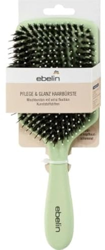 Ebelin Haarbürste Pflege- und Glanzhaarbürste mit Wildschweinborsten, Extra Flexible Kunststoffstifte, für Langes Haar (Pflege & Glanz)