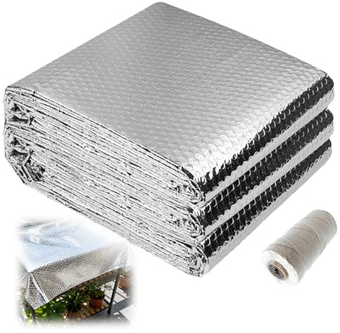 Isolant Thermique en Aluminium, Rouleau Isolant Thermique Film Isolant Réfléchissant Épais pour Toit Mur Voiture Radiateur Isolant Thermique Fenetre Protection Contre Froid Chaleur, 3m X 60cm