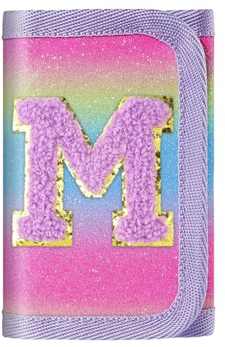 sundee Kids Wallet with Initial Personalized Letter Novelty Wallet Coin Pocket Birthday Gifts for Girls Teen Purple-M