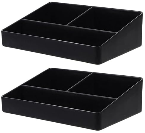 Cabilock Tea Bag Organizer 2 pack Desktop Tea Storage Box with 3 Compartments Bag Holder for Sugar Packets Coffee Station Countertop Storage for Home Kitchen Office Cafe