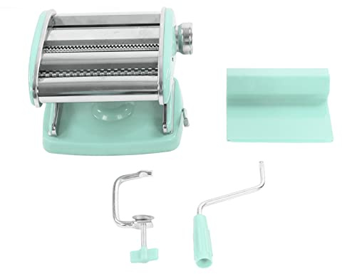Máquina para hacer pasta Prensa manual de fideos Máquina enrolladora de fideos multifunción de acero inoxidable para cocina casera Chefs profesionales y amantes de la pasta (Ventosa 2 Cuchillos)