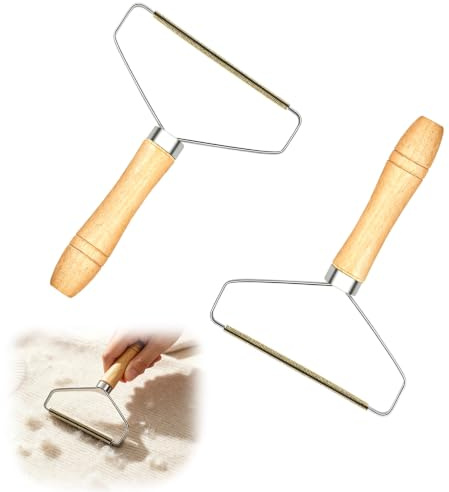 2 Pack Carpet Scrapers, Reusable Pet Hair and Lint Remover Tools for Fabric | Two reusable carpet scrapers remove pet hair, lint and fuzz from sofas, blankets, clothes and other suitable fabric surfaces