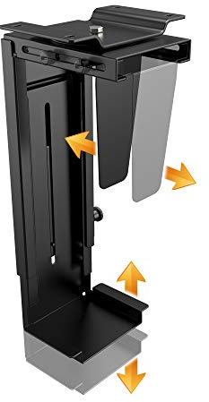 RICOO PC Halterung unter Schreibtisch Halter Untertisch 360-Grad Drehbar TRH-06 Universell Computergehäuse Tischhalterung Computer Aufhängung Holder Tragfähigkeit bis 10 kg auch Wandmontage