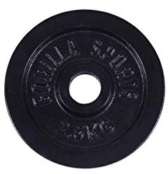 GORILLA SPORTS® Hantelscheiben 0,5–30 kg, 30/31 mm, Gusseisen, Set/Einzeln | Mit erhöhtem Griffrand und KG-Angabe, in Schwarz/Silber; Gewichtsscheiben für Kurz-, Lang-, Curl- und Trizepsstangen