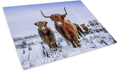 Brown Snow White Blue Cow Glass Chopping Board Kitchen Worktop Saver Protector