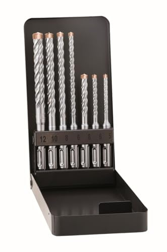 Alpen SDS-plus Hammerbohrerset FORCE X KM 7 mit Metallkassette (7-tlg, 4 Schneiden, Ø 5.0-12.0mm) 0080500007100