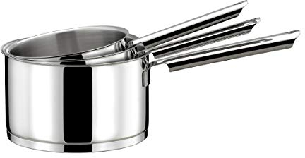CUISINOX - Elysée - Série de 3 casseroles 16-18-20 cm (1.5L, 2.5L, 3L) tout inox - Fond encapsulé - Compatible tous feux dont induction - Acier Inoxydable 18/10 - Finition miroir - Poignée Fixe