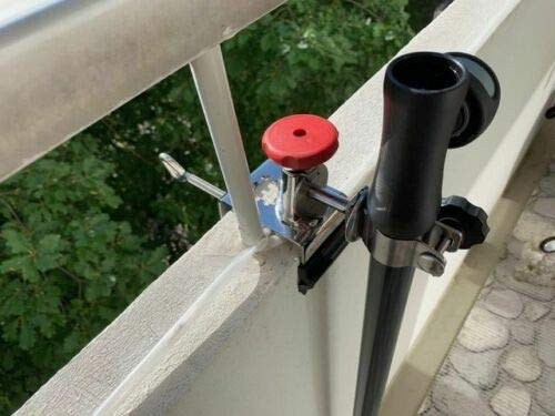 STABIELO NEU - 2 x schirmhalter geländer für Schirmstöcke bis 38 mm Ø - Polierter Edelstahl - V4A - Rostfrei - Seewasserfest - Säurebeständig - antimagnetisch - 360 ° dehbar - -