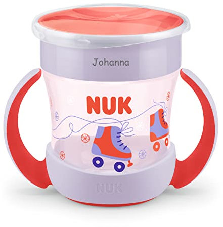 NUK Mini Magic Cup Trinklernbecher mit persönlicher Gravur, 360°-Trinkrand, 160ml, auslaufsicher, BPA-frei, 6+ Monate, rot