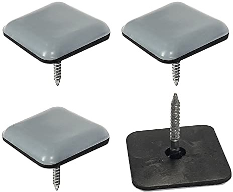 4 x möbeltassar med spik, kvadrat, möbelfötter, glidskivor för möbelstol, 24 x 24 mm