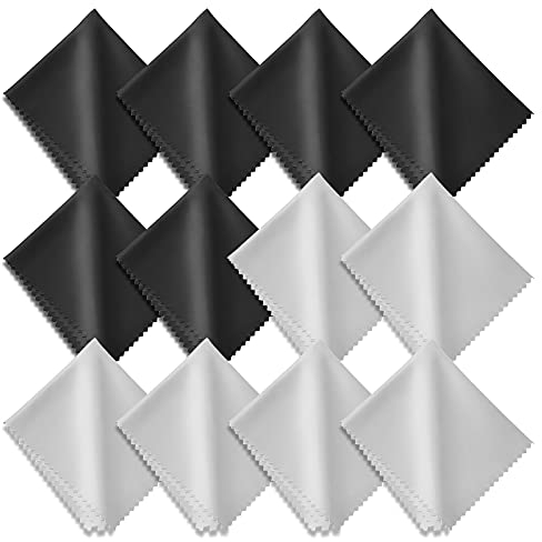 Hifot toallitas limpia gafas 12 piezas, Paños de Microfibra para Limpiar para la Limpieza de los Lentes, gafas, Tabletas, Telefonos, cristales, pantalla - 5.7/14.5cm *6.9/17.5cm